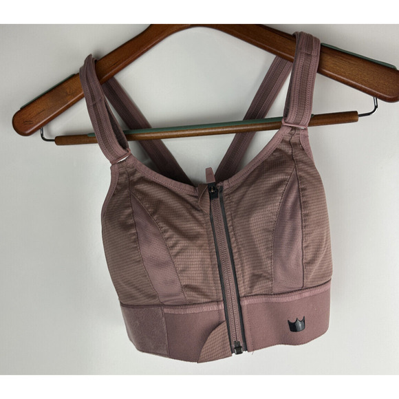 Shefit Ultimate Sports Bra High Impact Rose Taupe Front Zip Adjustable Small - Picture 4 of 10
